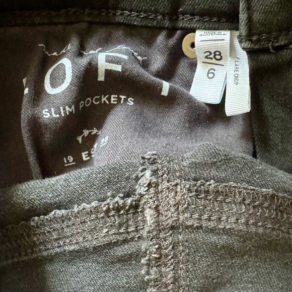 LOFT Black Slim Straight Denim Jeans with Button Fly Women's Size 28 Stretch - Picture 7 of 7